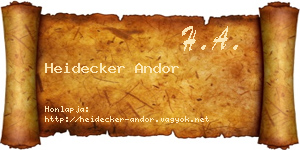 Heidecker Andor névjegykártya